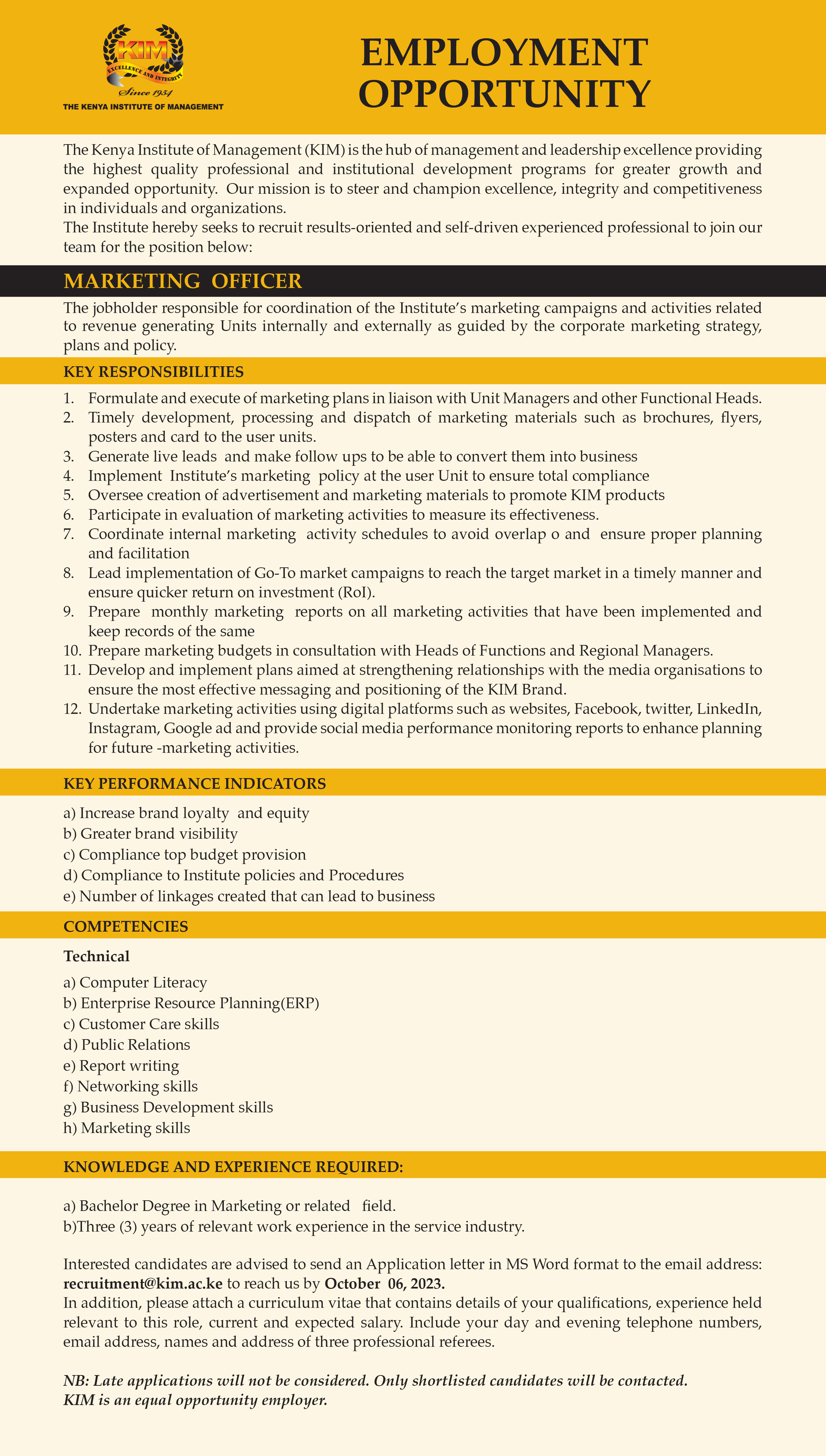 Marketing Officer