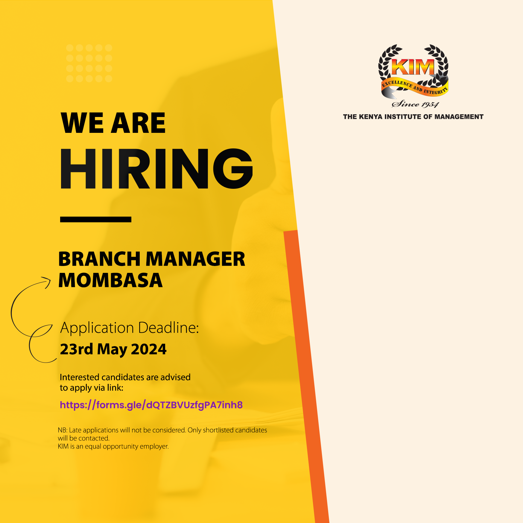 BRANCH MANAGER – MOMBASA BRANCH