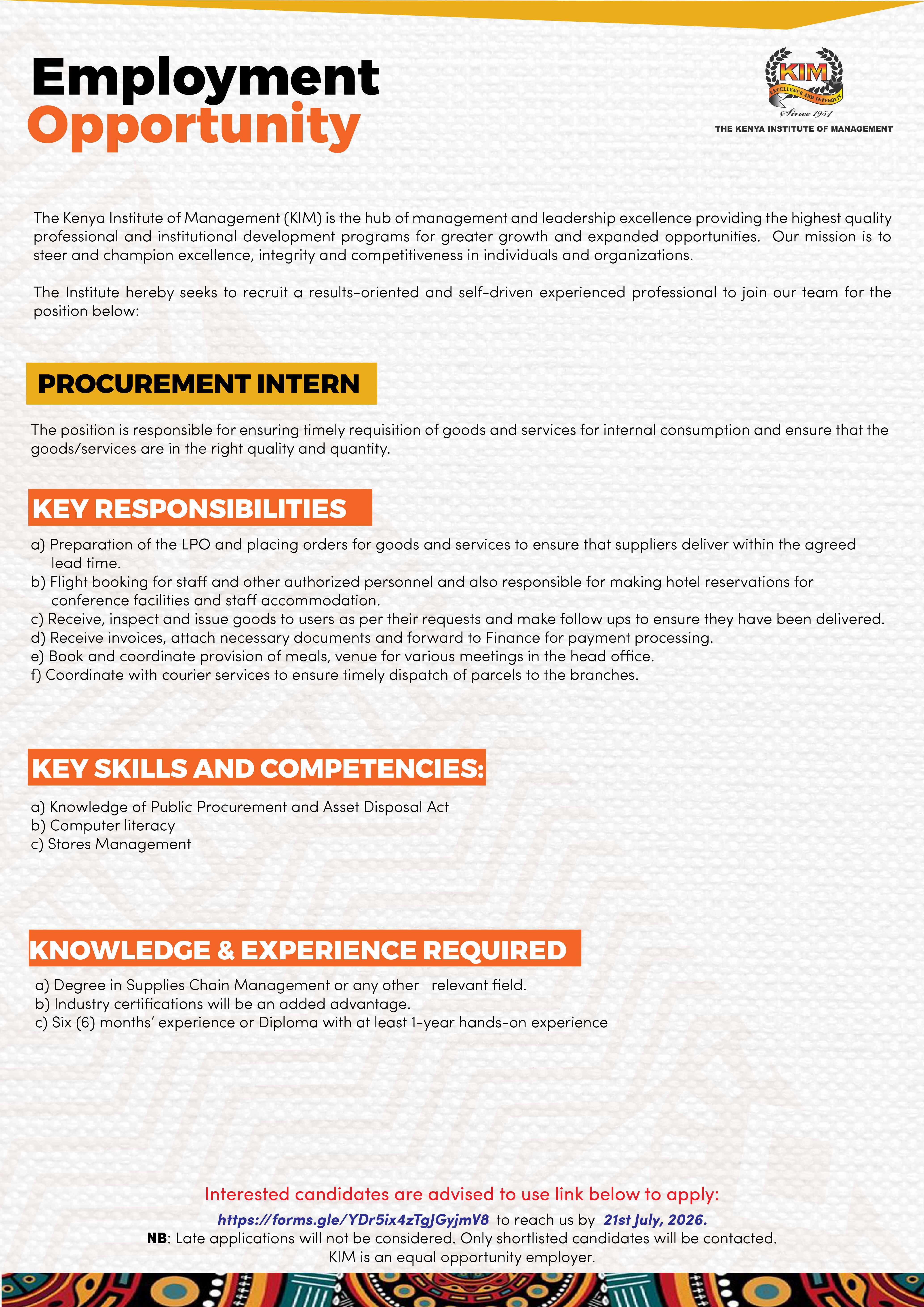 PROCUREMENT INTERN
